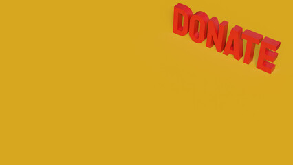 Donation Concept for Charity and Social Support Campaign 3d render.