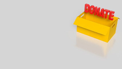 Donation Box Concept for Charity and Fundraising Campaign 3d render.