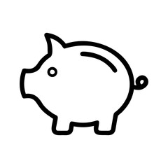 A piggy bank icon bold outline vector illustration design