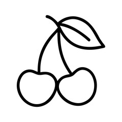 A two cherries icon bold outline vector illustration design