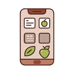 Smartphone with apple icons