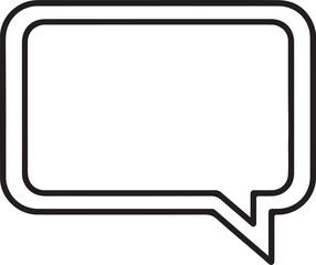 Minimalist Chat Message Speech Bubble Vector Icon Outline