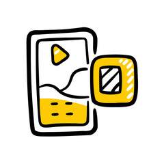 Enjoying a refreshing beverage while watching a video