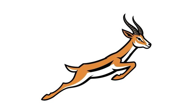 Dynamic leaping springbok illustration showcasing agile movement and wildlife grace