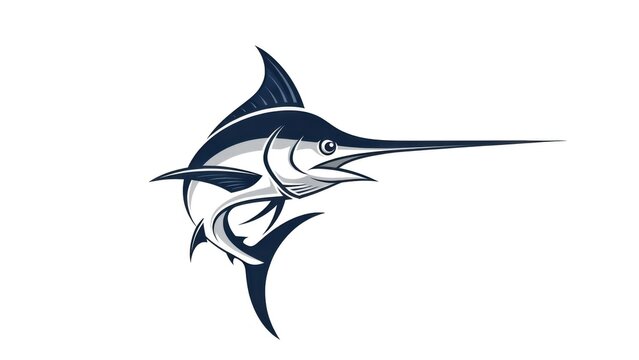 Dynamic blue marlin vector illustration capturing speed and power in oceanic waters