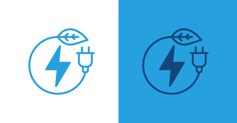 Renewable Flat, with light and dark background