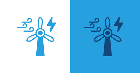 Wind Energy Flat, with light and dark background © pinky