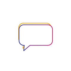 Fototapeta premium Speech bubble outline with gradient border, communication concept, empty text box