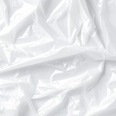 Obraz premium Close-up of crumpled, translucent, white plastic sheeting