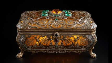 Intricate jewel-encrusted box