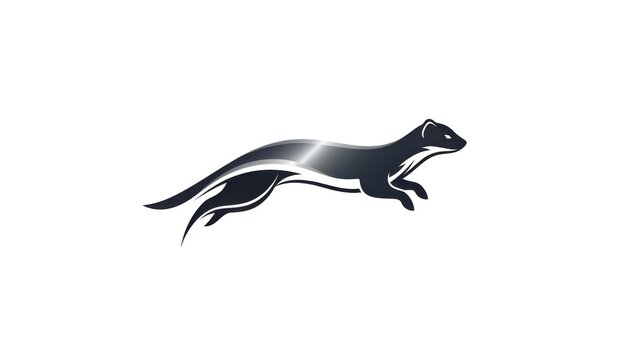 A dynamic graphic illustrating a swift weasel in full stride, embodying speed and natural agility