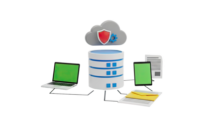 Cloud Data Security and Network Connectivity Illustration