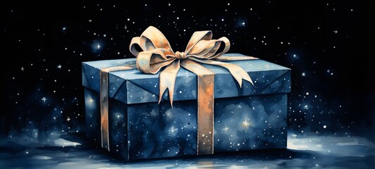 silhouette of Christmas gift ,generative AI