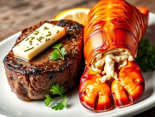 Gourmet surf and turf dish