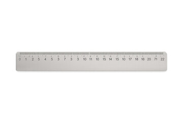 White ruler measuring centimeters on transparent background