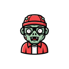 Zombie character with cartoon.