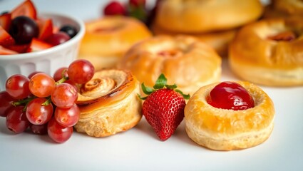 Delicious pastry and fruit display