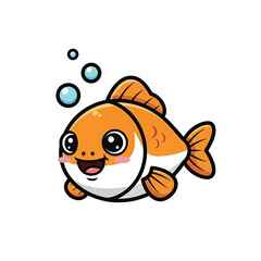 Cartoon Goldfish Smiling.