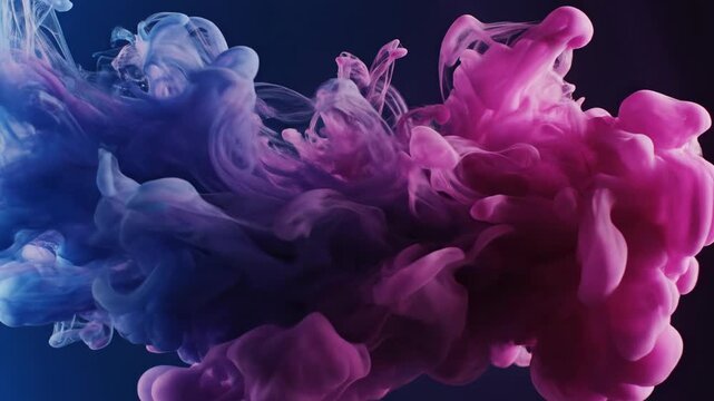 A mesmerizing slow motion abstract flow of liquid color gradients transitioning from deep blue to magenta with shifting opacity and translucent depths deep, plasma, modern