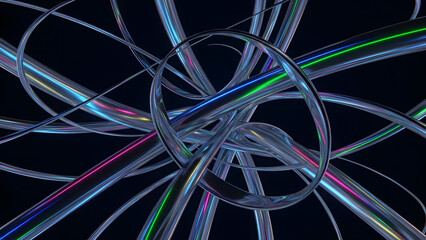 A mesmerizing abstract image of colorful glass tubes on a dark background