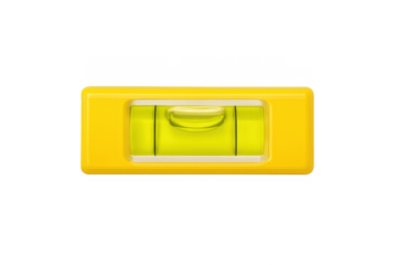 Yellow bubble level showing perfect balance and accuracy