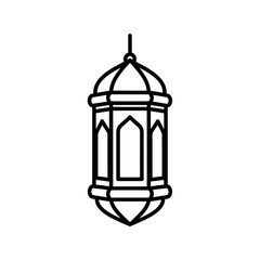 Islamic Lantern Icon Outline Vector Ramadan Kareem Decoration