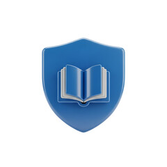 Protecting knowledge with a shield and book icon