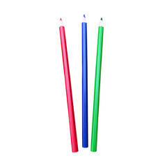 Multicolored pencils drawing on a white