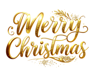 Elegant Merry Christmas Calligraphy With Refined Gold Flourishes PNG 