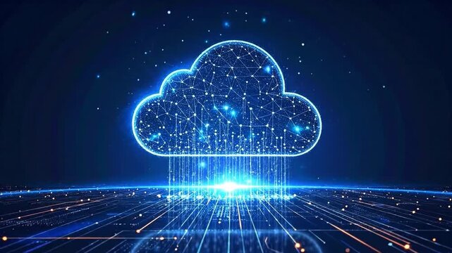 Cloud Computing Digital Technology Futuristic Concept for Data Storage.