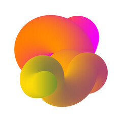 3D Abstract Fluid Gradient Spiral Shape