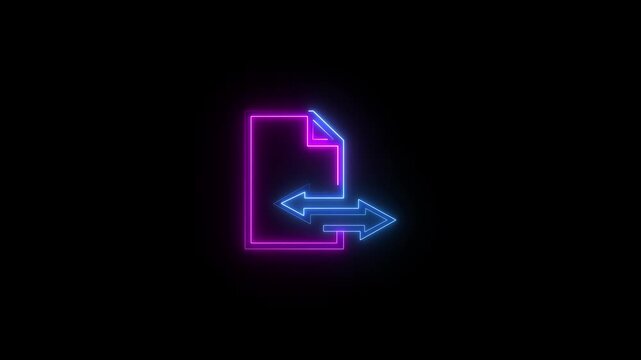 A glowing neon design highlighting file transfer, showcasing fast, secure, and seamless digital sharing for standout modern projects.