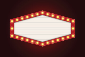 retro or movie name box with pop up light strip