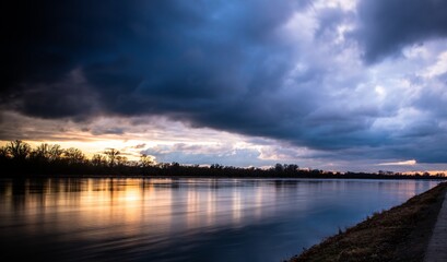 sundown, woda, niebo, krajobraz, rzeka © Krzysztof  Jaworski