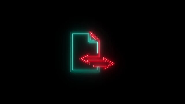 A glowing neon design highlighting file transfer, showcasing fast, secure, and seamless digital sharing for standout modern projects.