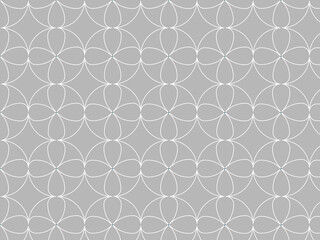 Fototapeta premium Gray Background with Repeating White Flower Circle Patterns image photo