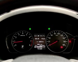 car dashboard and speedometer