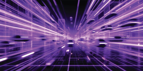 Obraz premium Abstract blue background with rays of light and purple starburst glow