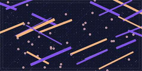 Future Technology Wave Lattice Background &ndash; Violet Indigo Citrus Amber Cream