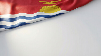 Detailed view of the Kiribati flag showcasing its vibrant colors, ideal for educational materials or cultural presentations.