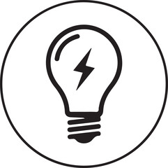  Light bulb silhouette, idea symbol, modern flat design
