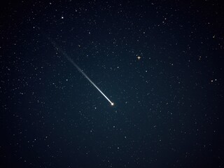Shooting star in night sky