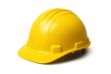 Yellow hard hat promoting industrial safety and protection