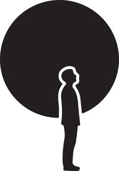 Moon and human silhouette