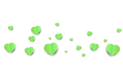 Scattered green hearts