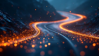 Swirling path of light