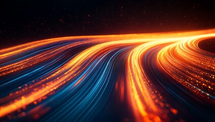 Swirling light trails at night