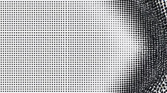 Abstract halftone dots pattern close up swirl motion.