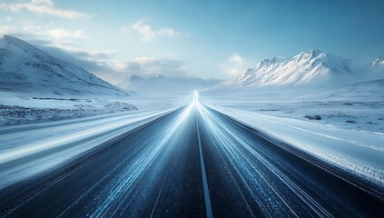 Snowy mountain highway