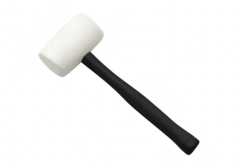 Rubber mallet with black handle and white head